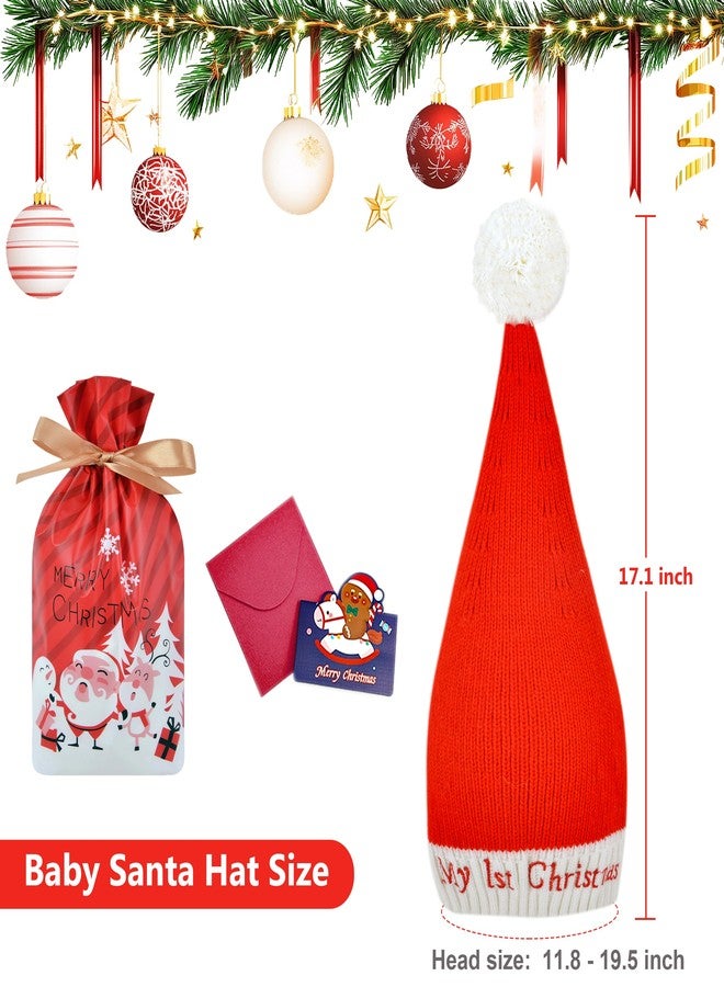 BEBE FAVOUR Baby Santa Hat Knit Christmas Beanie Winter Red Hats for Newborn Infant Toddler Holiday Warm Xmas Claus Decoration New Year Party Gifts - Image 2